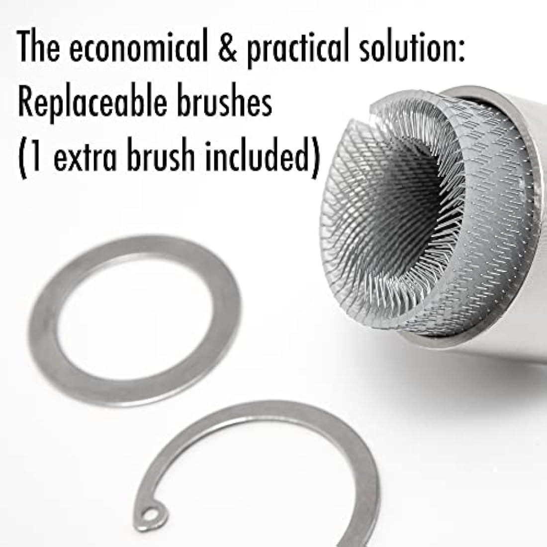 Full-Metal Copper Pipe Cleaner, Tube Cleaning Brush for Drill with Replaceable Brushes, for Professional Plumbers and Industrial Purpose Triple Set