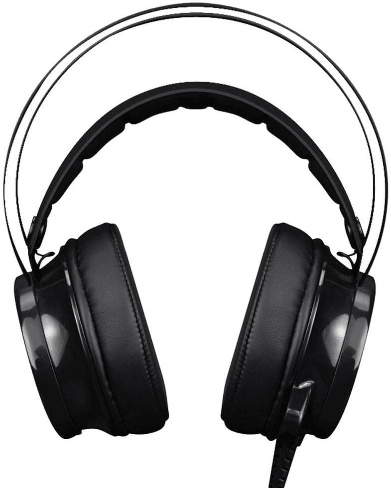 GameMax G200 Gaming Headset & Mic, RGB LED Lighting, 50mm Driver, Noise Cancellation, Self - Adjusting Headband, Compatible for PS4, Xbox One, PC & Mobile Phones | Black