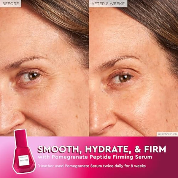 Glow Recipe Pomegranate Copper Peptides Face Serum - Face Firming Peptide Serum for Women & Men with Polypeptides + Hyaluronic Acid - Hydrating & Plumping Facial Serum for Smoothing Fine Lines (30ml)