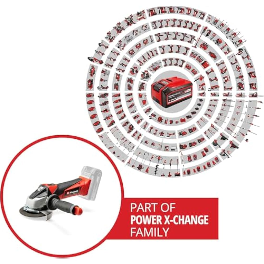 Einhell Power X-Change 115mm (4 Inch) Cordless Angle Grinder - 18V Disc Battery Grinder For Cutting, Grinding And Polishing - TE-AG 18/115 Li Solo Power Tool (Battery Not Included)