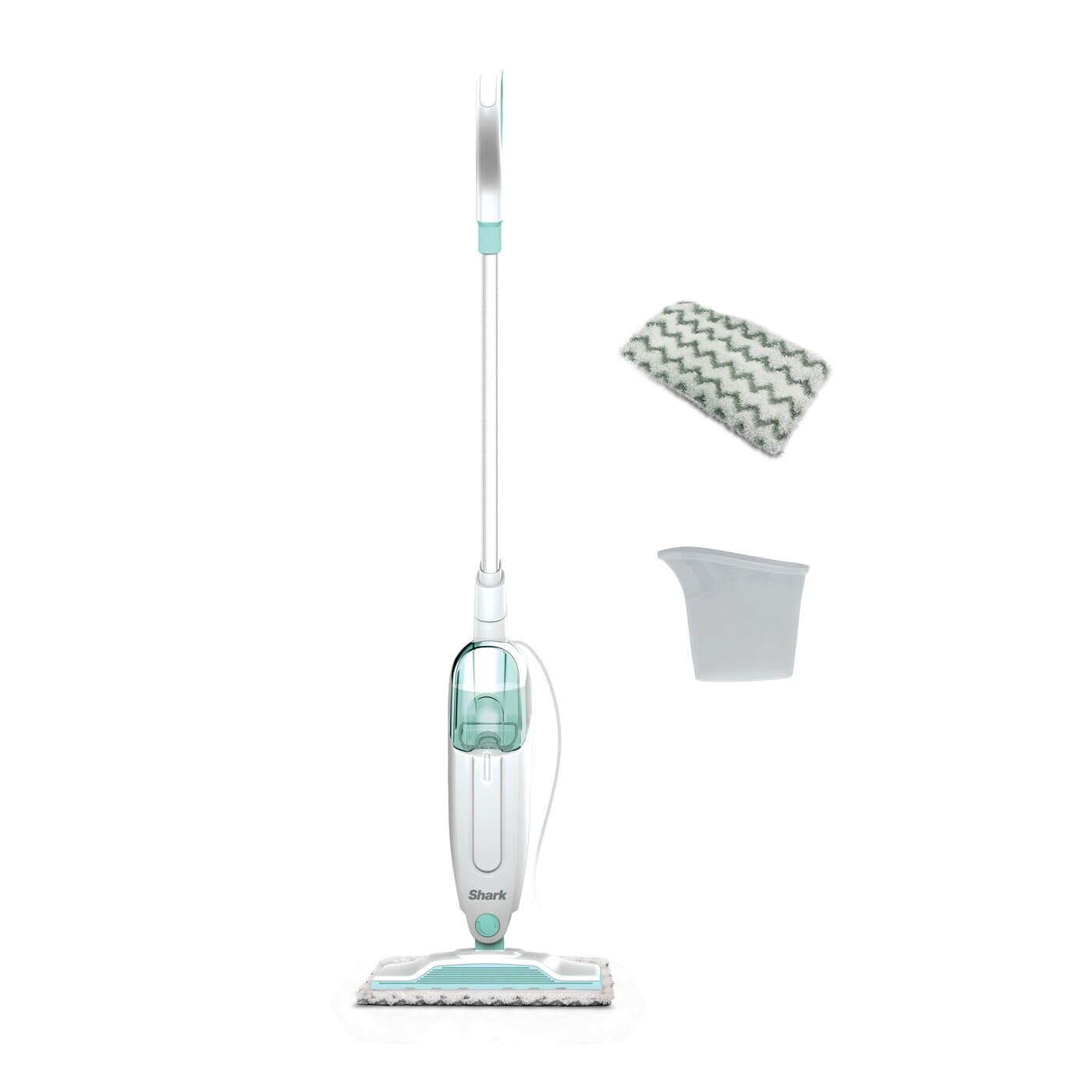 Shark SteamSpot with Steam Blaster Technology for Hard Floors, Lightweight steam mop Chemical-Free Cleaning, Removable water tank, Inc. 2x machine-washable Dirt Grip pads, White & Poly Copper S2001UK