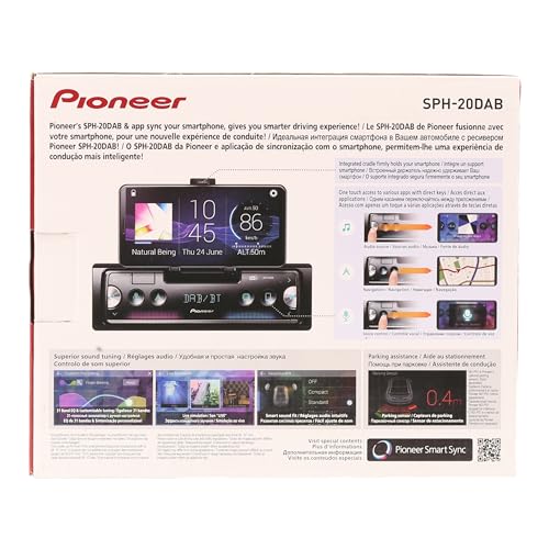 Pioneer SPH-DA230DAB 2-Din 7" touchscreen multimedia player with Apple Carplay, Android Auto, DAB/DAB+ Digital Radio, Waze (Via Android Auto or AppRadio Mode +), Bluetooth and a 13-band GEQ