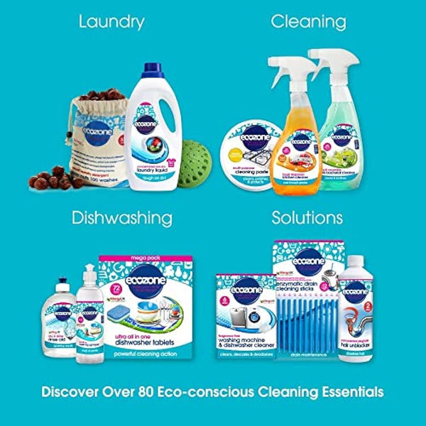 EcoZone Ultra Concentrated Biological Laundry Liquid, Bio Detergent, Washing Machine Powerful Clothing Stain Removal & Cleaning, Natural Vegan, Non Toxic, Eco Friendly, Gentle on Skin, 166 washes (5L)