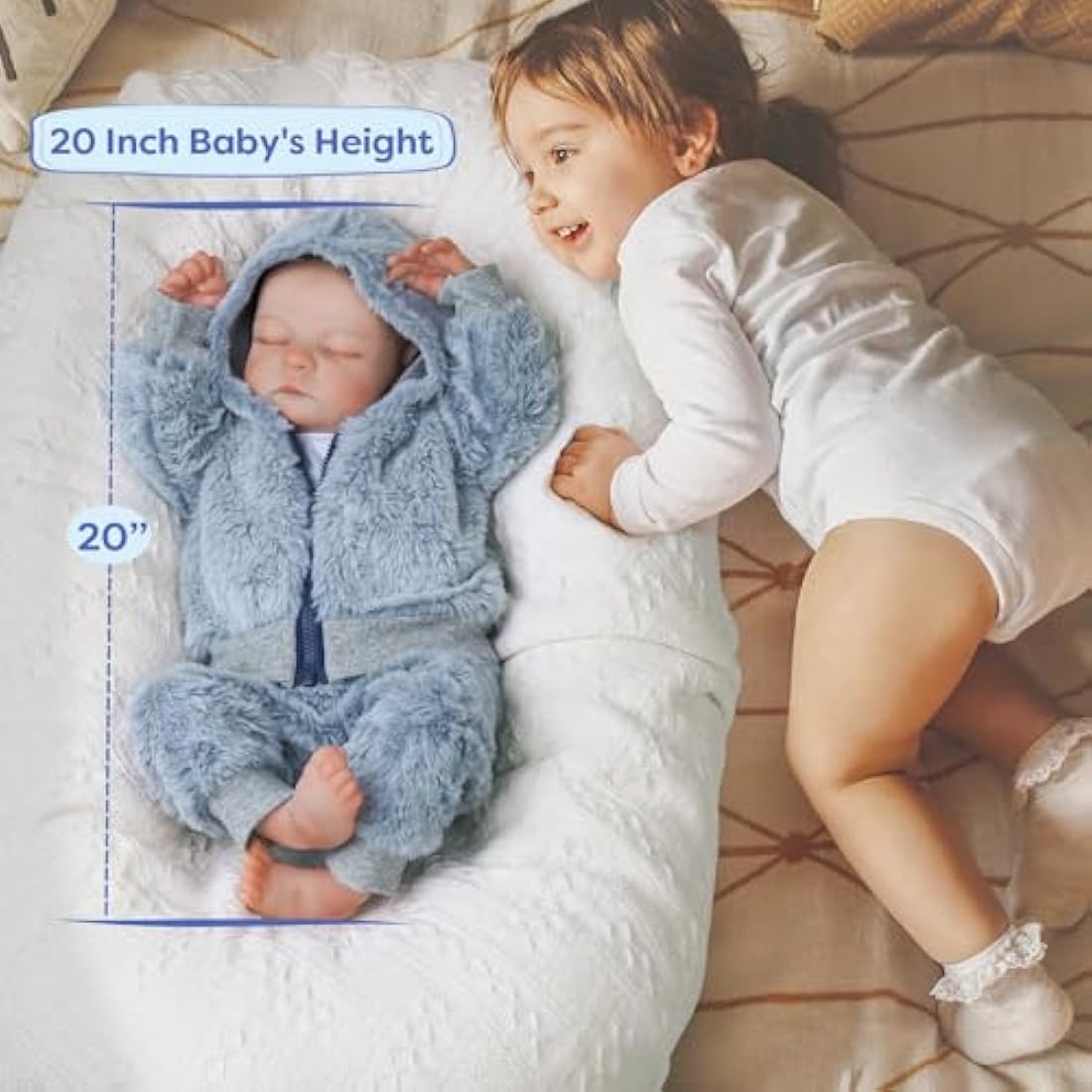 JIZHI Reborn Dolls Boy - 17 Inches Hand-made Washable Reborn Babies with Lithe Vin-yl Body, Lifelike Baby Doll Looks Like a Real Baby (Reborn Boy)