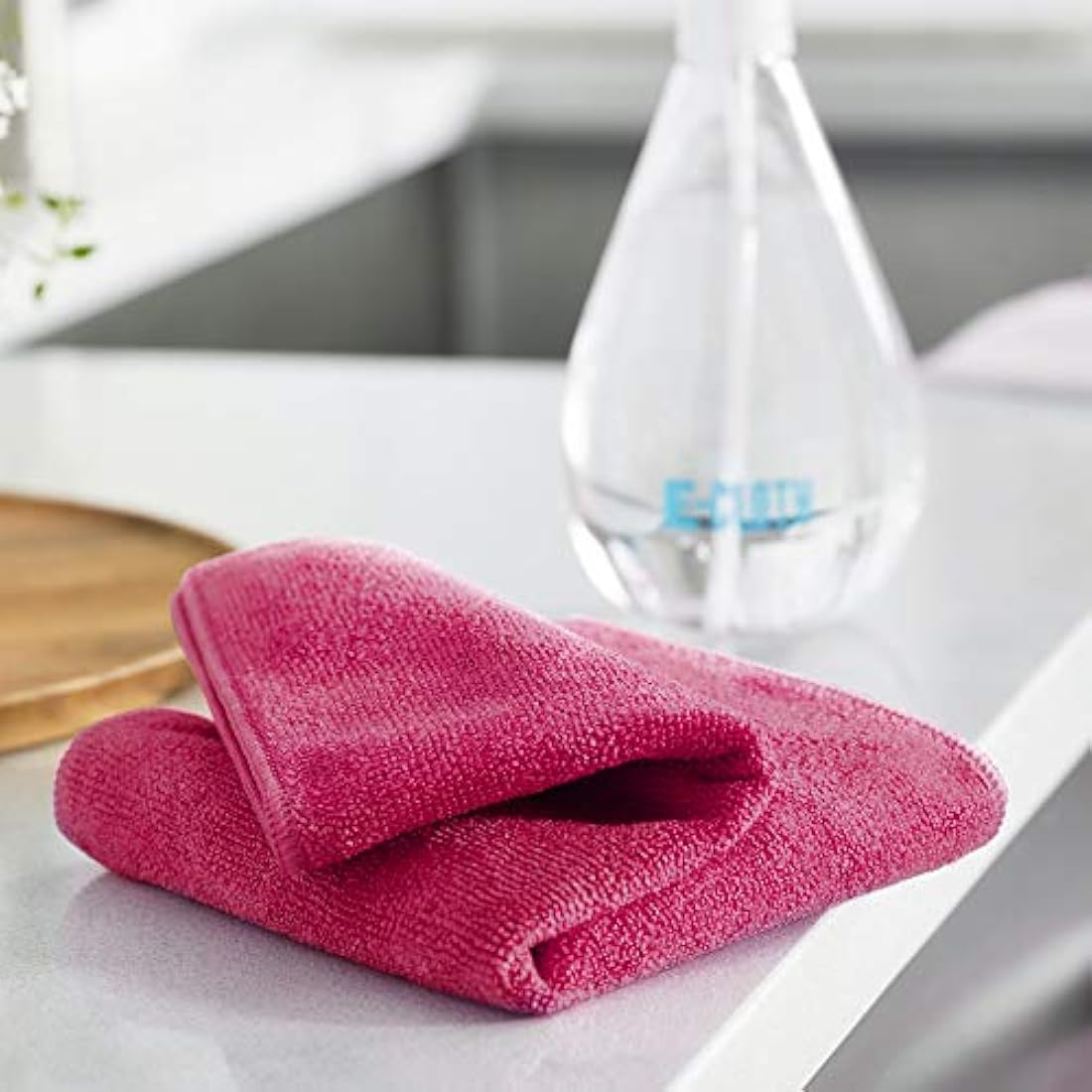 E-Cloth General Purpose Microfibre Cloth, Multipurpose Cleaning Cloth for Household Surfaces, Washable and Reusable, 100 Wash Promise, Red, 10 Pack