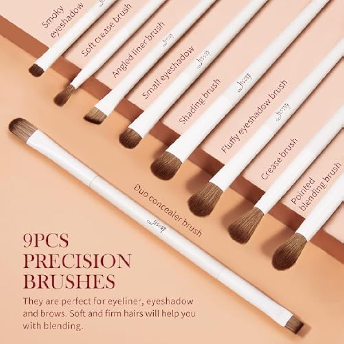 Jessup Makeup Brushes 14Pcs Makeup Brush Set Premium Synthetic Powder Foundation Contour Blush Concealer Eye Shadow Blending Liner Make Up Brush Kit Light Grey with Gift Box, T329-G