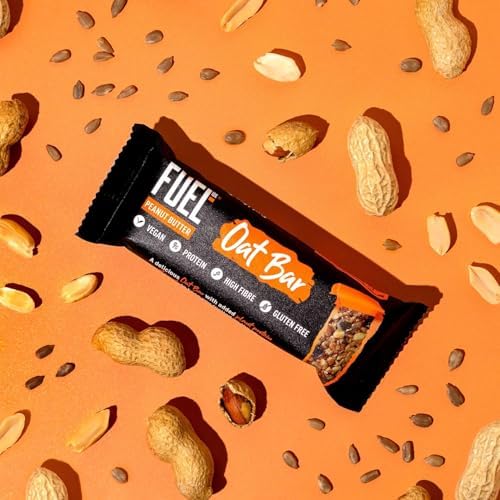 FUEL10K Peanut Butter Oat Bars, High in Protein & Fibre, 45 g (Pack of 16)