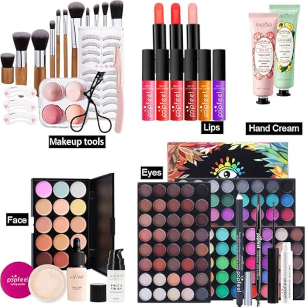 Holzsammlung Makeup Kit for Women Full Kit, All in One Makeup Gift Set, Make up Set for Girls Teenagers Women Beginners, Cosmetic Make up Starter Kit Include Eyeshadow Palette Eyebrow Pencil Lipstick