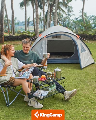 KingCamp Camping Tent for 4 Man, Ultralight Waterproof Dome Tent, Compact and Backpack-Friendly, Ideal Tent for Camping, Trekking and Outdoors