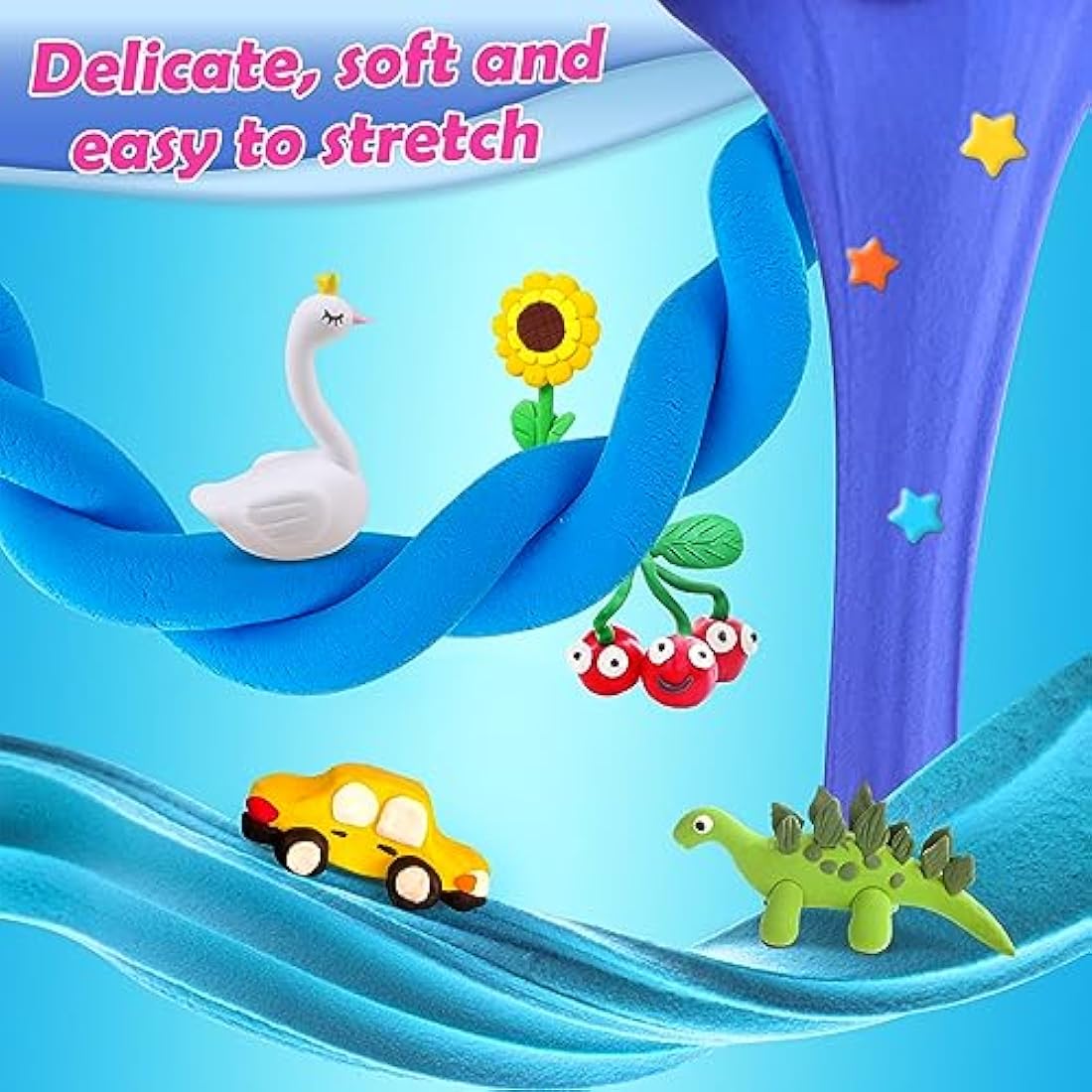 Air Dry Clay - Magic Clay 50 Colors, Modelling Clay for Kids with Tools, Craft Kit for Kids Boys Girls, Toys Gifts for Age 3 4 5 6 7 8+ Years Old Boys Girls