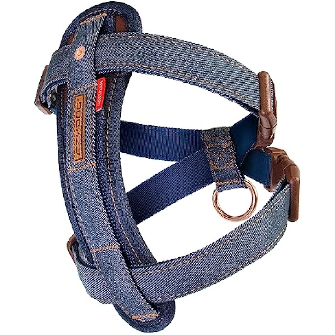 EZYDOG Classic Chest Plate Harness | Dog Harness Small, Medium, Large, K9 Dog Harness, Reflective Stitching, No Pull, Breathable (Denim)