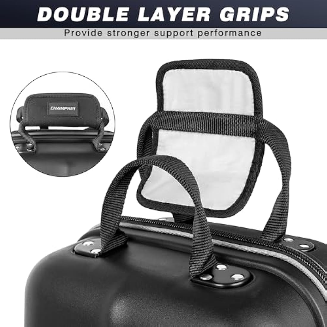 CHAMPKEY Golf Travel Bag Flight with Wheels | With Sturdy Plastic Hard Case Top | Premium Oxford Fabric Golf Bag - High Performance Bag Travel Case