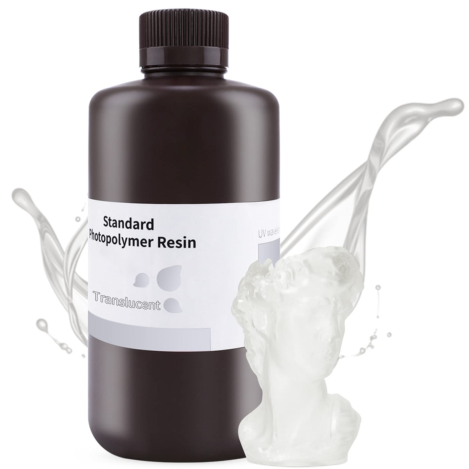 ELEGOO 8K 3D Printer Resin, Standard Photopolymer Resin 405nm UV-Curing Resin, Best for 8K/9K/12K/14K/16K LCD 3D Printer Space Grey 1000G