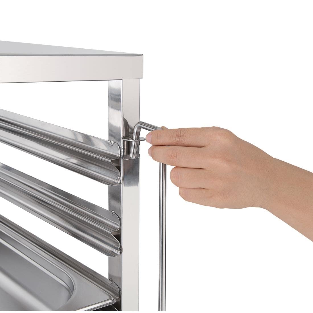 Vogue GG498 Gastronorm Racking Trolley 7 Level 900X380X557mm Catering, Silver