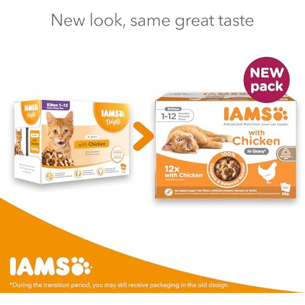 IAMS Kitten Wet Cat Food Chicken in Gravy 12 x 85g