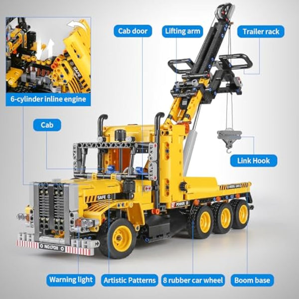 Mould King 17011 Trailer Building Kits, MOC Road Trailers Engineering Building Blocks Set to Build, Birthday Gift Toy for Kids Age 8+ (1250 Pieces)