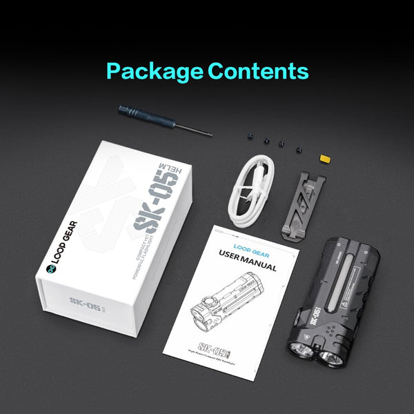 LOOP GEAR SK05 Pro Rechargeable Flat LED Torch with 8000mAh Power Bank, 4360 High Lumens, 10 Lighting Modes, Floodlight & Spotlight, IP68 Bright Flashlight for Camping,Hiking, Emergency & Survival