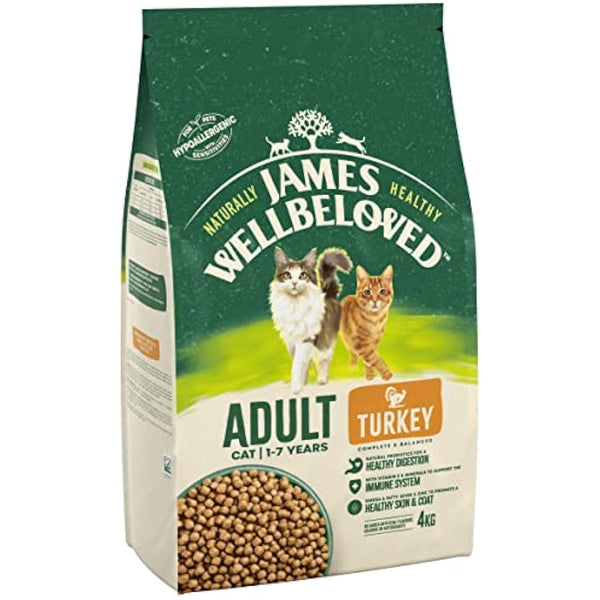 James Wellbeloved Adult Turkey 4 kg Bag, Hypoallergenic Dry Cat Food