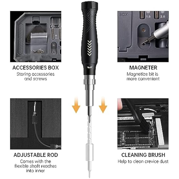 Adjustable Precision Screwdriver Set, Laptop Scredriver, JAKEMY 164 in 1 Professional Computer Repair Tool Kit with T5 T6 Torx Screwdriver for Phone/Glasses/Watch/RC Car/Xbox