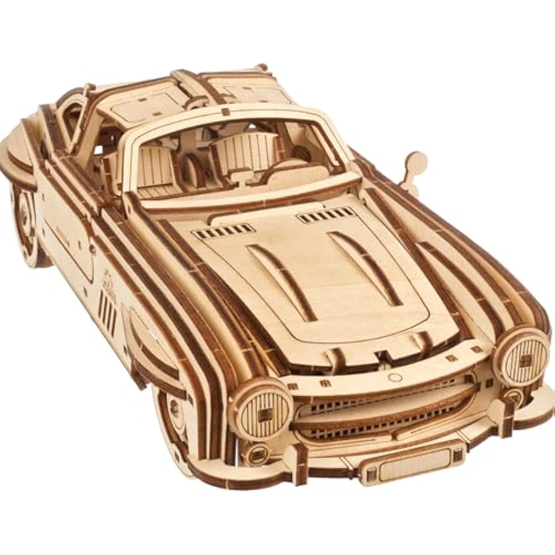 UGEARS Winged Sports Coupe 3D Puzzle- 1:24 Scale 3D Wooden Puzzles for Adults Model Car Kit - Working Gull-Wing Doors Model Kits For Adults to Build - Mechanical Vehicle for Fathers Day - 262 Pcs