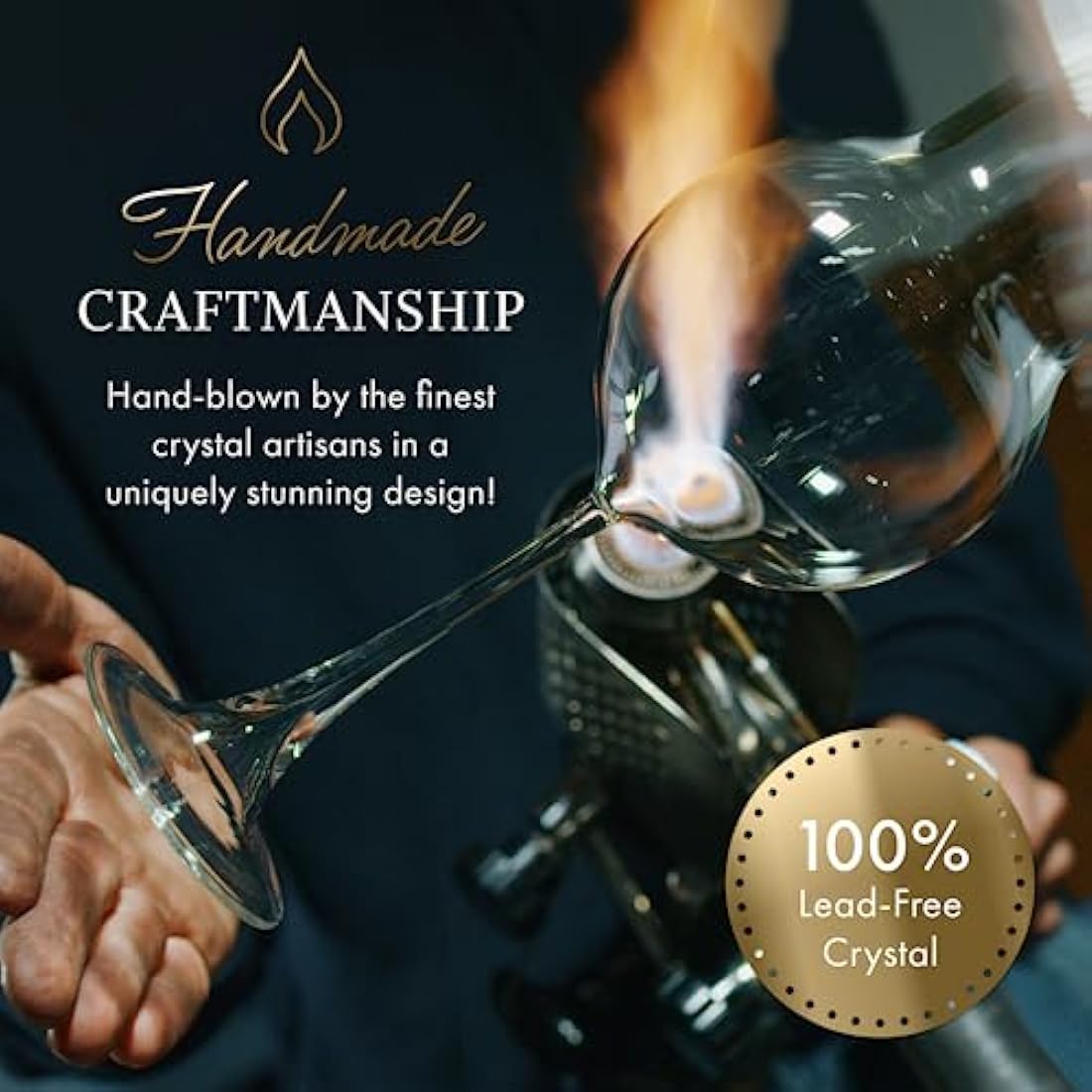 ELIXIR GLASSWARE Classy Champagne Flutes - Hand Blown Crystal Champagne Glasses - Set of 4 Elegant Flutes, 100% Lead Free Premium Crystal - Gift for Wedding, Anniversary, Christmas - 8oz, Clear