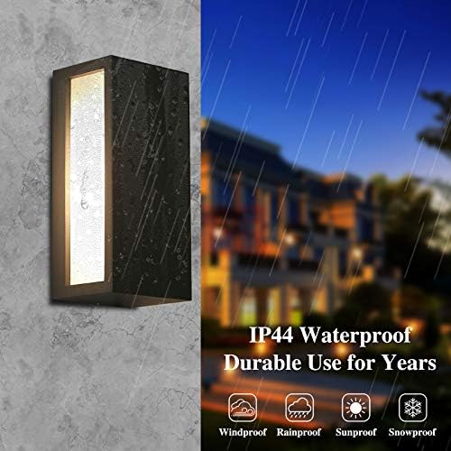 HLFVLITE Outdoor Wall Light, Max 40W E27 Aluminum Light Exterior Sconce, Waterproof Garden Lantern, Anthracite Grey