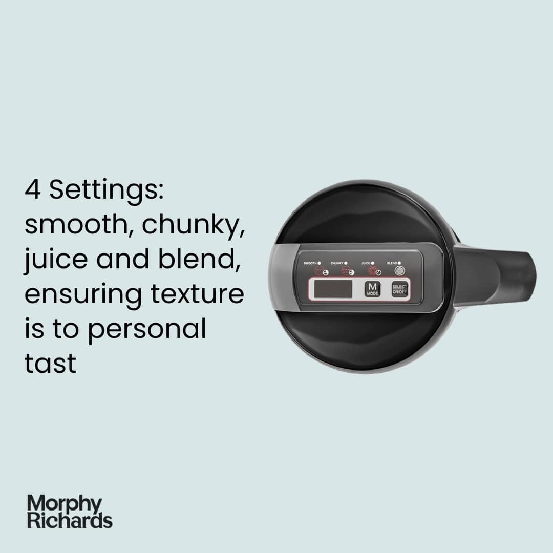 Morphy Richards Saut & Soup Maker, 1.6L, 4 Settings, Smooth, Chunky, Juice, Blend Pause Function, Family Size, Non-Stick Coated Jug, Detachable Power