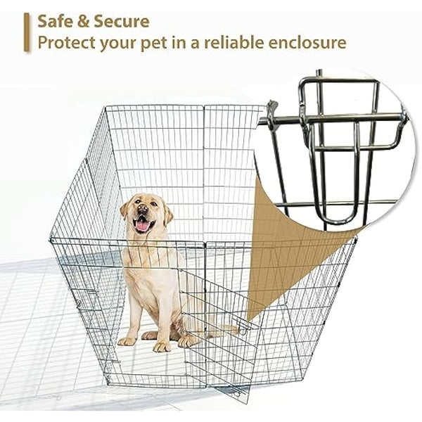 Ellie-Bo Easy-Up 8 Piece Foldable Portable Dog Puppy Play Pen with Door for Indoor/Outdoor Use 91cm High, Rabbit, Cat, Guinea Pigs