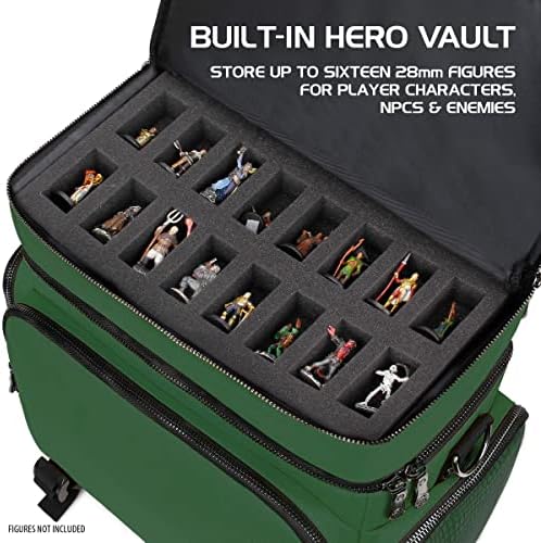 ENHANCE Travel Bag for DND, Bag Compatible with Dungeons and Dragons, Battle Mat Holder, Dice Pockets and Accessories, Carry 4-8 Books