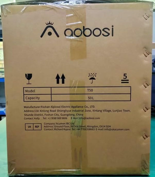 AAOBOSI 50L Compressor Car Fridge Freezer, Portable Camping Fridge with APP Control for 12/24V DC & 100-240V AC, Electric Cooler for Truck Campervan RV Boat, -20℃ to 20℃