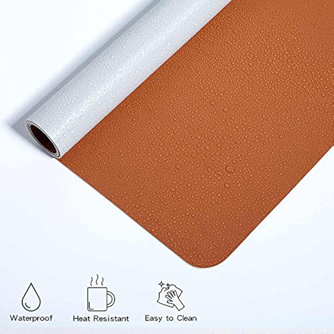 DOBAOJIA Desk Pad XX-Large, Desk Mat, Desk Blotter, Laptop Pad, Extended Mouse Mat, Mouse Pad XXL, Writing Pad for Office/Home, Dual-Side Use PU Leather Waterproof 35.4" X 16.9"(Brown/Grey)