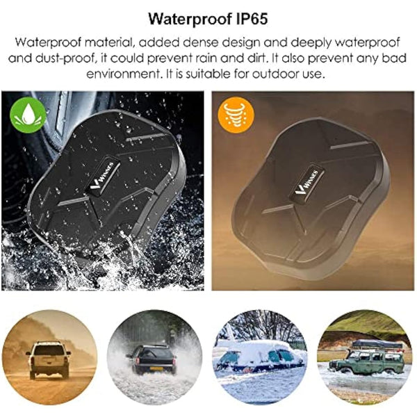 GPS Tracker, 10000mAh Battery GPS Car Tracker with Magnet, Waterproof Real Time Positioning Anti Lost Tracking Device for Fleet, Van, Vehicle, Worldwide Coverage No Distance Limit No Subscription Fee