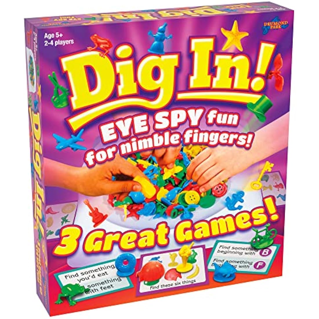 Drumond Park T73478 Dig In , Family Board Games for 2-4 Players, 3 in 1 Tabletop Games For Adults And Kids Suitable From 5+ Years