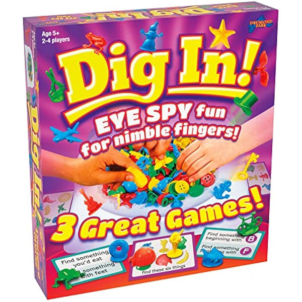 Drumond Park T73478 Dig In , Family Board Games for 2-4 Players, 3 in 1 Tabletop Games For Adults And Kids Suitable From 5+ Years