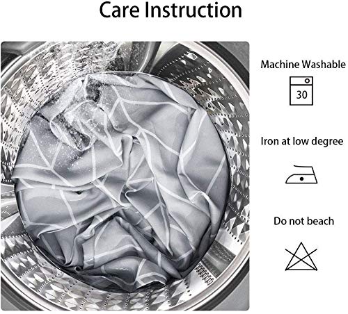 EurCross Extra Wide Shower Curtain 300 x 200cm Drop, Mould proof Mildew Resistant Grey Large Shower Curtain for Bathroom with Geometric Pattern 3m x