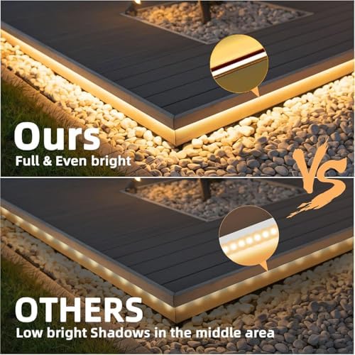 Lamomo Outdoor LED Strip Light 20M, Waterproof Dimmable Neon Light Strip, 24V Warm White Flexible Cuttable Rope Lights for Kitchen Bedroom Garden,Outdoor Indoor Decor