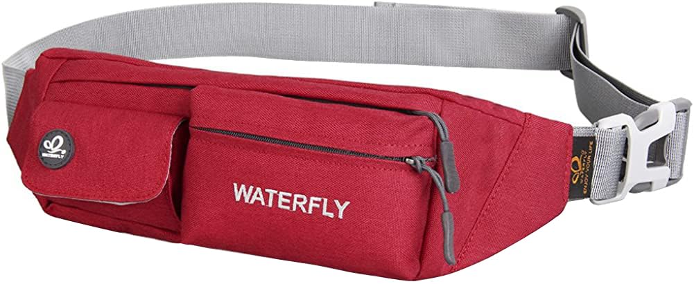 Waterfly Waist Bag Pack Slim Water Resistant Fanny Pack Travel Bum Bag Running Belt for Traveling Cycling Hiking Camping