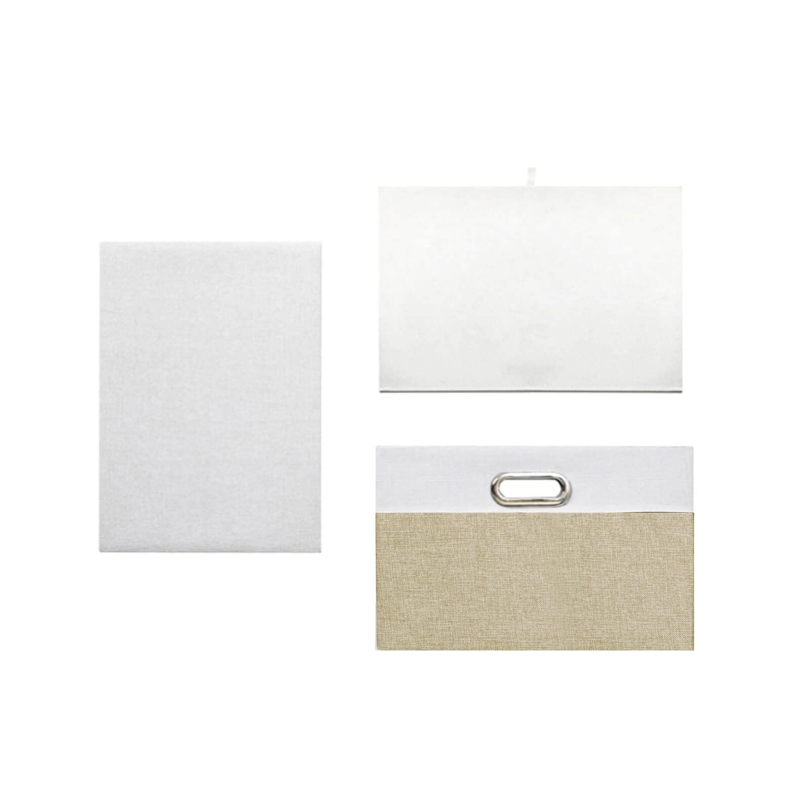 Febzoce Storage Boxes with Lids, Storage Baskets for Shelves Foldable Fabric Storage Bins Organizer for Home and Office Light Brown and White Extra