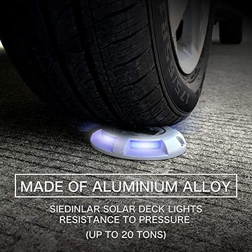 Siedinlar Solar Deck Lights Outdoor Solar Decking Lights Solar Powered Waterproof Solar Ground Lights Solar Lights Outdoor Garden for Pathway Driveway Step Dock 12 Pack (Blue)