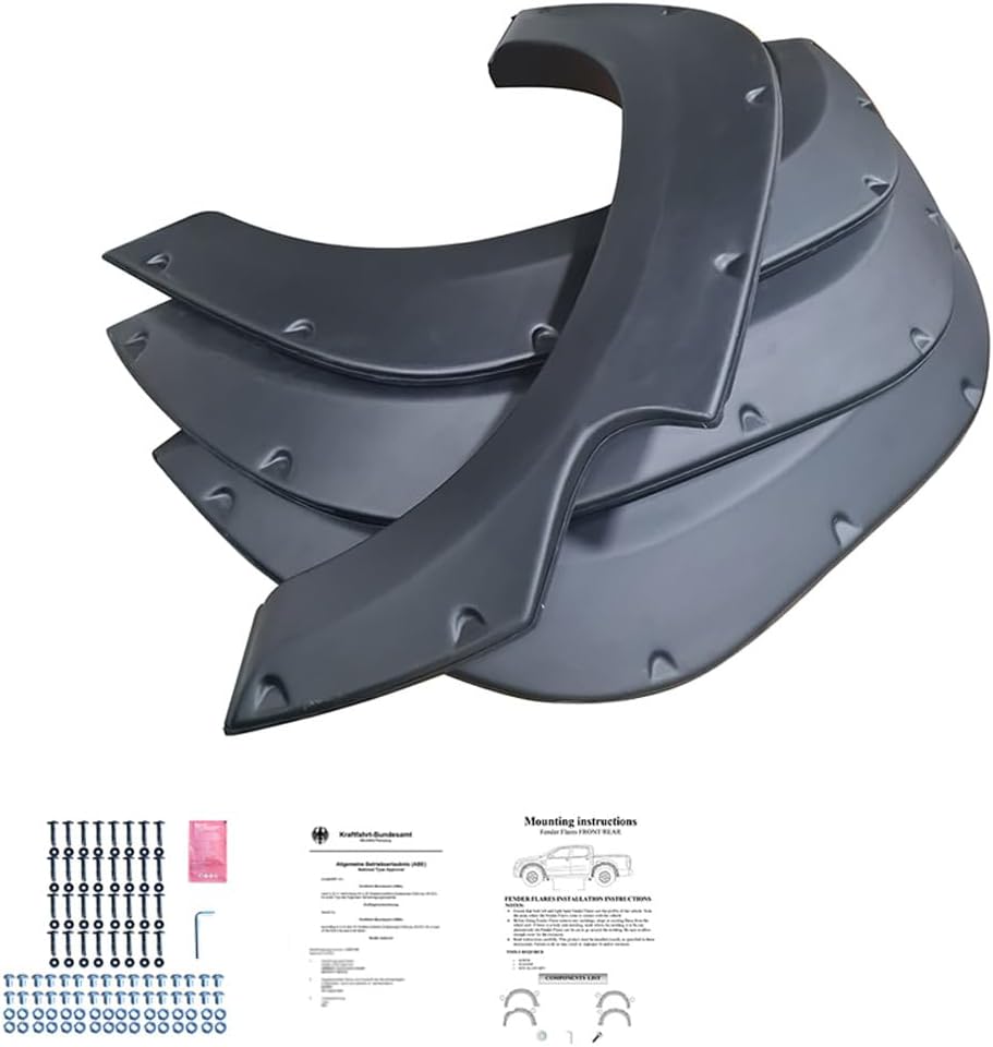 Oneway Set Fender Flares compatible with SsangYong Musso Grand (Short wheel base) 2018-2020 - Matt black