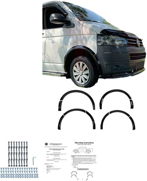 Oneway Set Wheel Arch Trims compatible with Volkswagen Transporter T5/T5.1 2003-2015 (Short & Long wheel base) - Gloss black