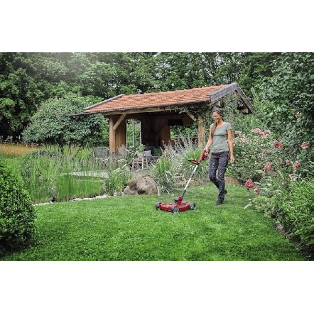 Einhell Power X-Change 18/28 Cordless Strimmer With Mower Attachment - 18V, 28cm Cutting Width, Battery Strimmer Cordless Grass Cutter And Lawn Edger - GE-CT 18/28 Li TC (Battery Not Included)