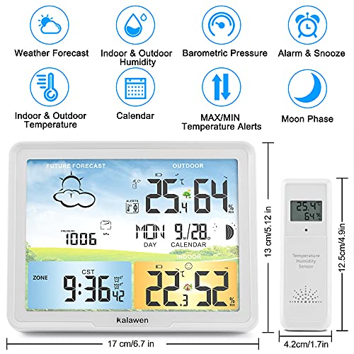 Kalawen Latest Weather Station for Home with One Wireless Outdoor Sensor