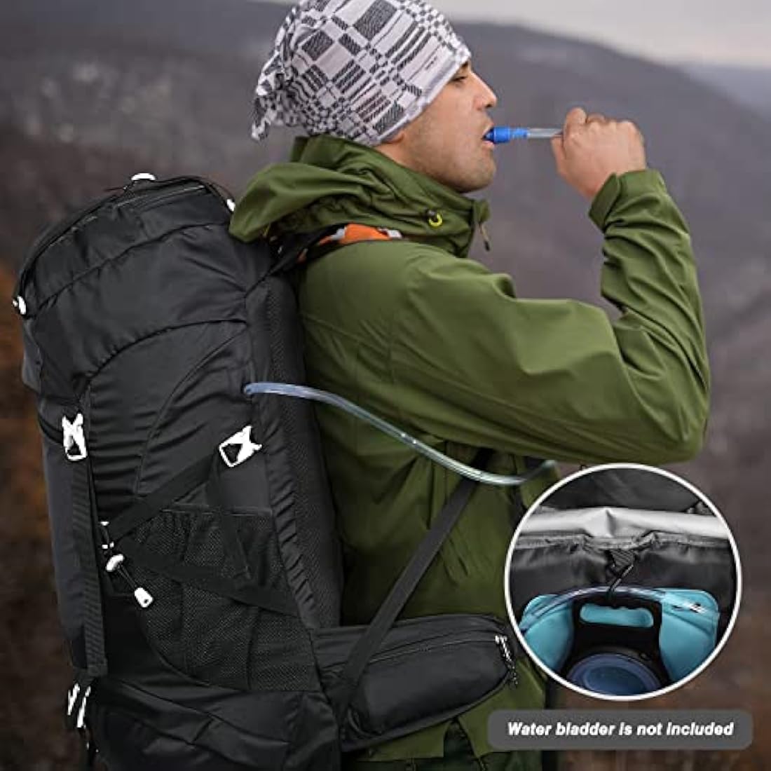 HOMIEE 50L Waterproof Hiking Backpack for Men Women, Lightweight Trekking Backpack with Rain Cover, Large Camping Rucksack for Outdoor Sports Travel Hiking Cycling Climbing Mountaineering