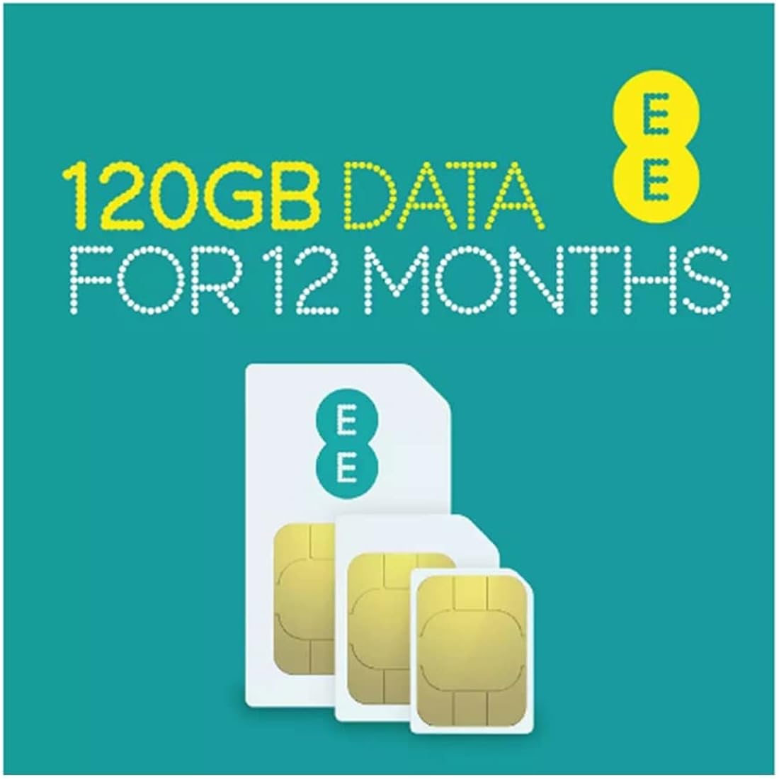 EE PAYG SIM card preloaded with 120GB of Data