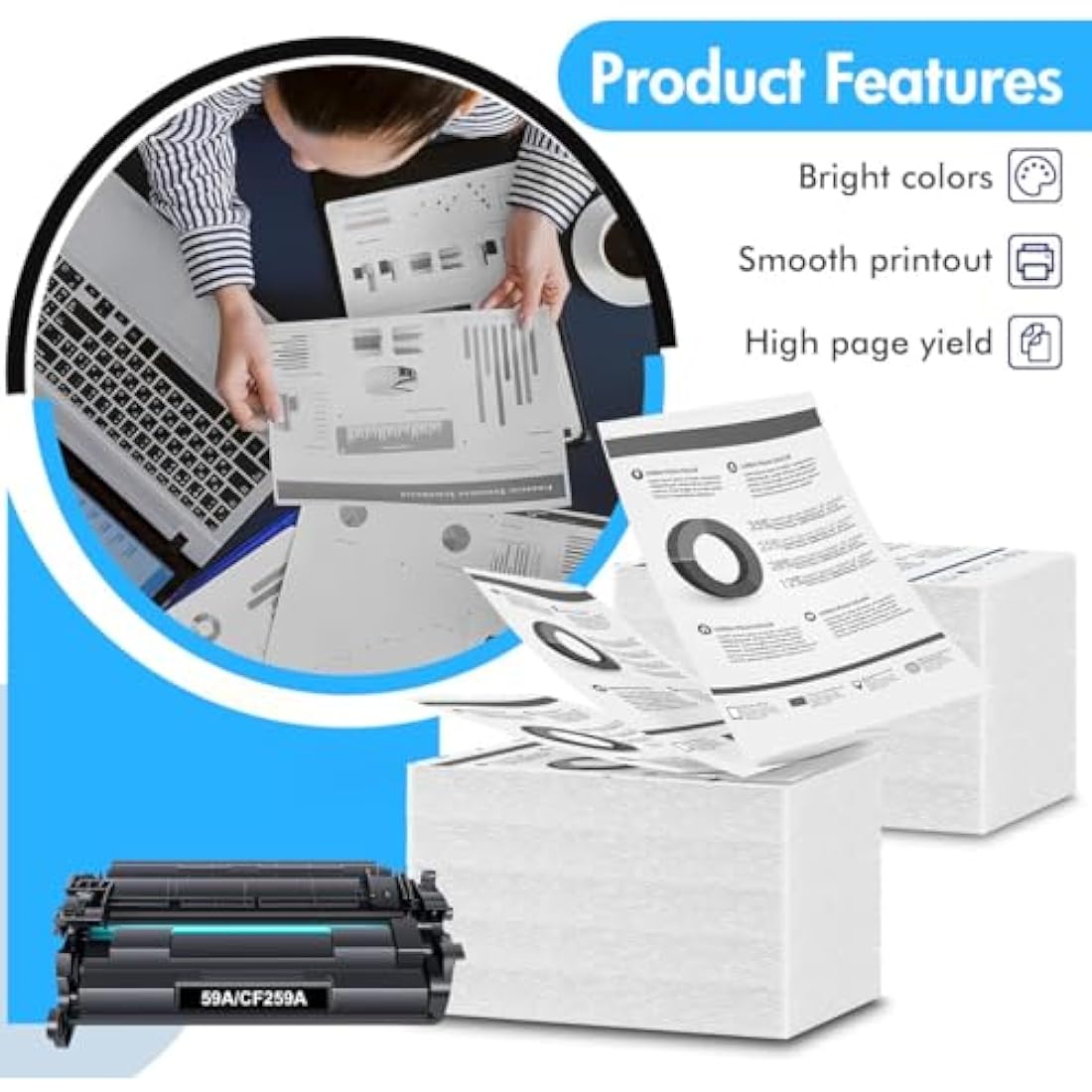 INFITONER With Chip Compatible for HP 59A CF259A CF259X 59X Toner Cartridge LaserJet Pro M404dn M404n M404dw MFP M428dw M428fdn M428fdw M428 M404 M304 M304n M304dn Printer Black, 1 Pack