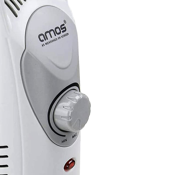 AMOS 1500W Electric Oil Filled Radiator Heater 7-Fin Portable Thermostat Heating Appliance with 3 Heat Settings, Safety Shut Off, and Power Indicator Light