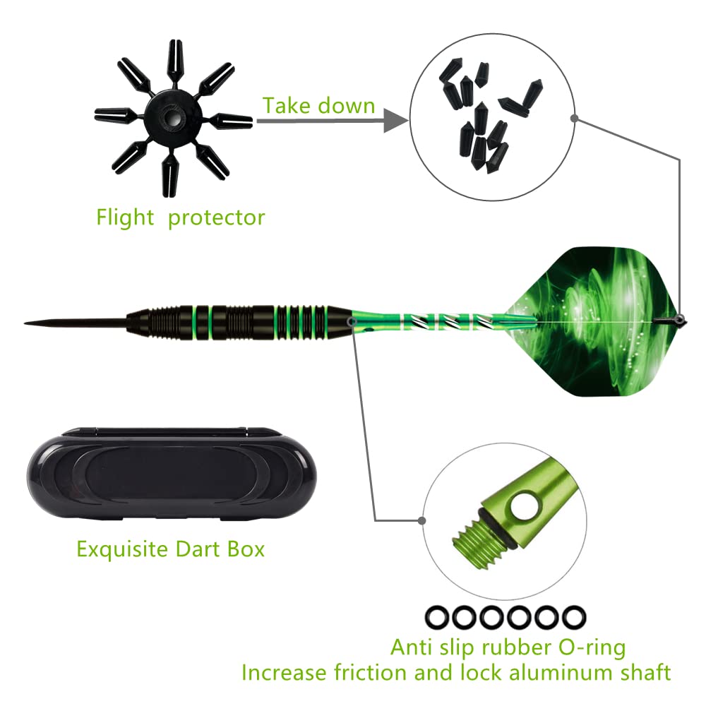 Steel Tip Darts Set,3 Pack Professional Dart with Aluminum Shafts and Darts Case