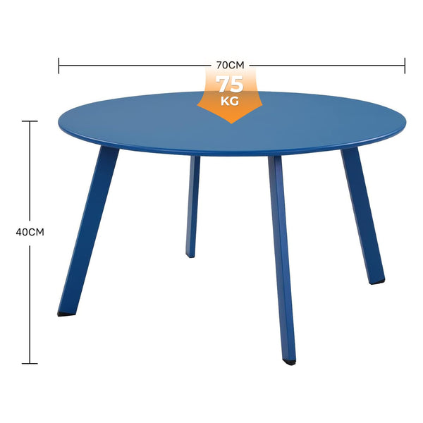 Grand patio Coffee Table Side Table Round End Table for Outdoor 70CM X 70 CM Lightweight Beside Table for Garden Terrace Living Room Office Outdoor