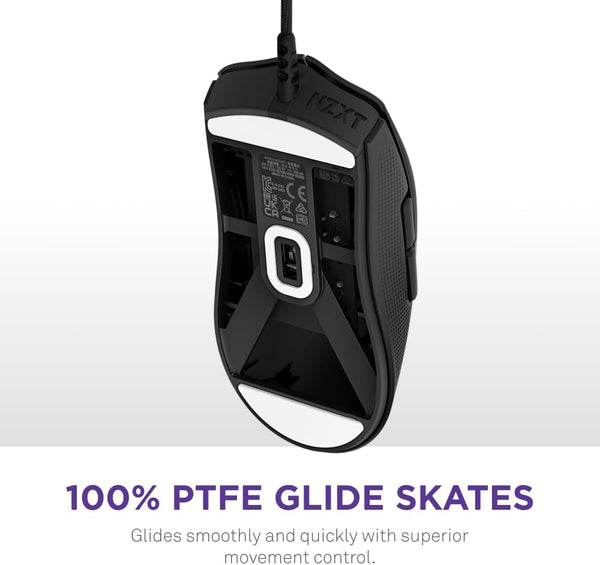 NZXT Lift 2 Ergo | Lightweight Ergonomic Wired Gaming Mouse | Lightweight 61 g Design | 8K Polling Rate | Optical Switches | 26K DPI Optical Sensor | 100% PTFE Feet | Black